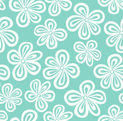 Fototapeta na wymiar Seamless light blue floral pattern. Vector illustration