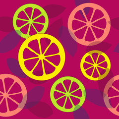 Seamless citrus pattern. Vector