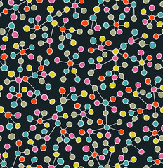 Connected circles. Vector seamless pattern.