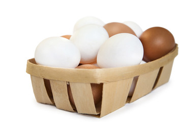 Brown and white eggs