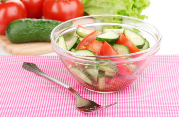 Fresh salad with tomatoes and cucumbers