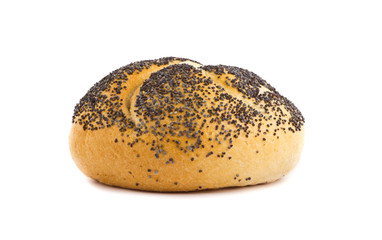 Delicious baked roll isolated on white background