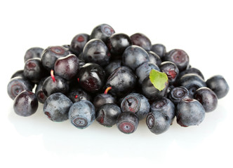 Fresh blueberries isolated on white