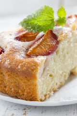Homemade plum pie