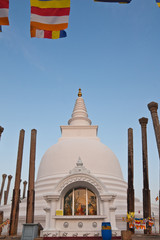 Veritical view of Thuparamaya dagoba in Anuradhapura, Sri Lanka