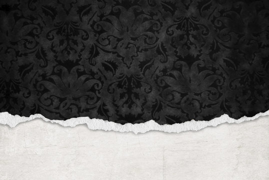 Black Damask With Torn Edge