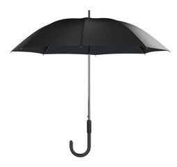 Black umbrella isolated on white background