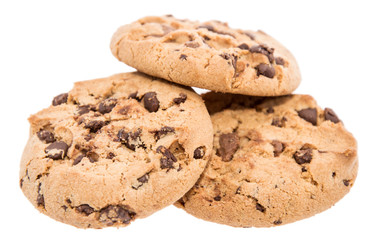 Heap of cookies on white