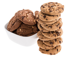 Brown Cookies on white background