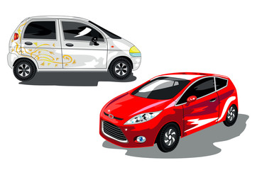 white and red cars for women