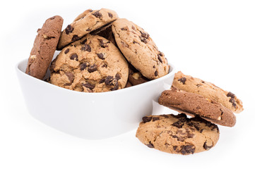 Mixed Cookies in a bowl on white