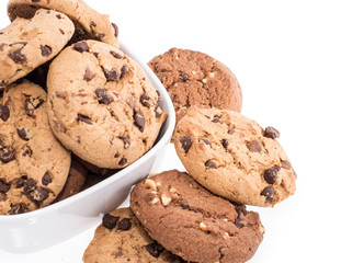 Mixed Cookies in a bowl on white