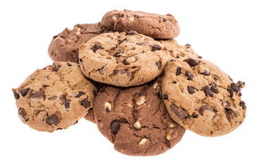 Heap of mixed Cookies on white