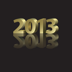 2013 New Year Card with golden elements in abstract style