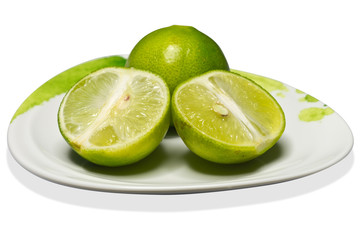 Fototapeta na wymiar Fresh lime green. Isolated on a white background.