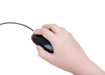 Hand click mouse isolated.