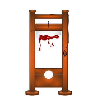 Guillotine with bloody blade