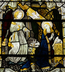 Annunciation, Mary visited by an angel