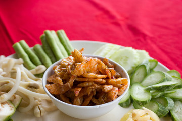 Thai Cuisine - Shrimp in chili sauce - Shrimp past