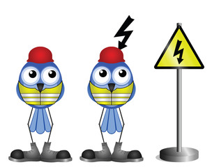 Construction workers with electric shock
