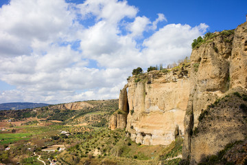 Fototapeta na wymiar Ronda Cliffs in Andalusia