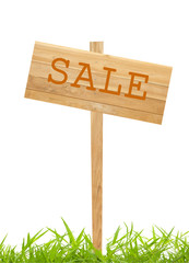 For sale! Wooden signboard