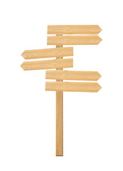 Wood sign isolated on white background