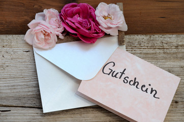 Gutschein Rosen Brief