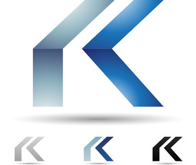 Vector illustration of abstract icons of letter K - Set 6