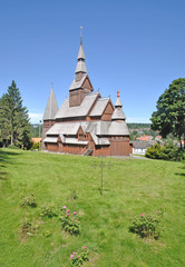 Fototapeta na wymiar die berühmte Stabkirche von Hahnenklee im Harz