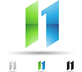 Vector illustration of abstract icons of letter N - Set 3