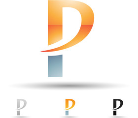 Vector illustration of abstract icons of letter P - Set 9
