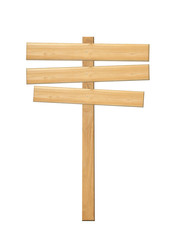 Wood sign isolated on white background