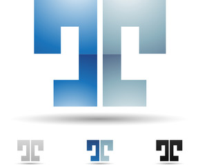 Fototapeta premium Vector illustration of abstract icons of letter T - Set 1