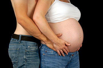 pregnant woman with her man