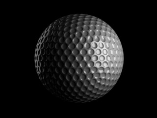 Golf ball on black background