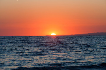 Sunset over the sea