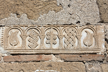 Relief patterns on wall of Seljukian cupolai, Eskisehir