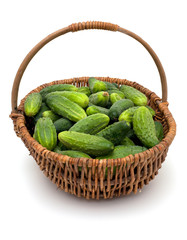 cucumbers in a basket