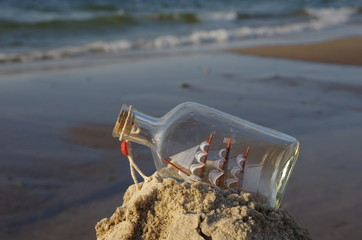 sailcloth ship in bottle