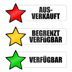 Obraz premium button stern ausverkauft texte I