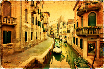 Fototapeta na wymiar Venice - old paper - old card