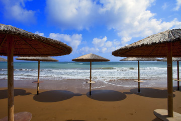 grèce; ioniennes, kefalonia : plage de Xi