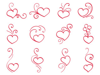 Hand drawn hearts 3