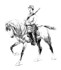 Fototapeta na wymiar Rider - Militaria 19th century