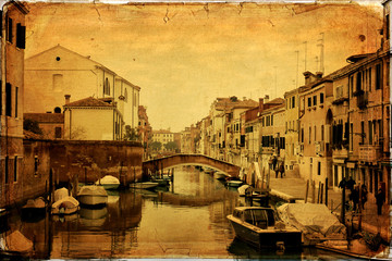 Fototapeta premium Venice - old paper - old card