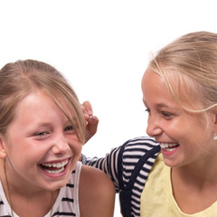 Two Girls having Fun, isolated