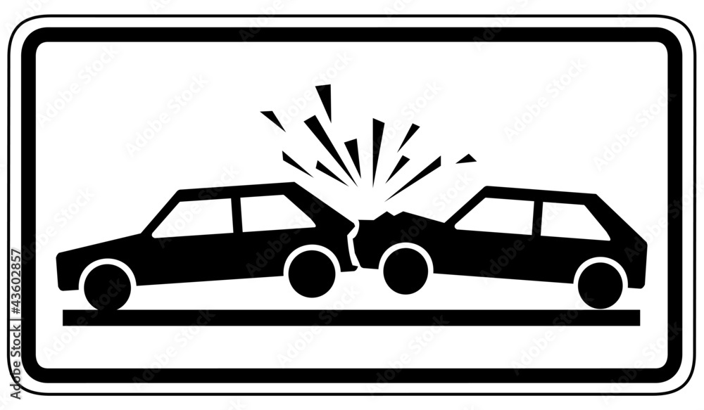 Fototapete Zusatzzeichen - Unfallgefahr