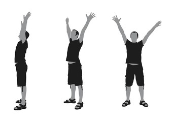 Standing Male silluetthe with hands up