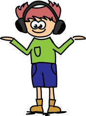 Смазливая счастливый мальчик мультфильм